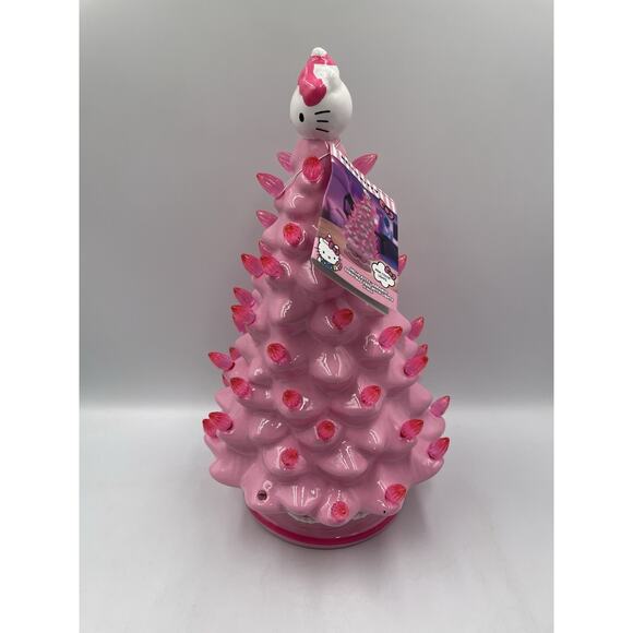 New Hello Kitty Ceramic Christmas Tree with Lights PINK 12” Light-Up Large - Picture 4 of 8